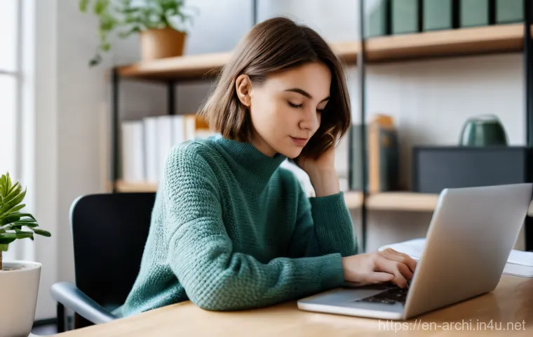 건축 실무에서 학습 리소스 활용하기 - **Online Course Engagement:**
    "A bright, naturally lit image of a young female architect, mid-20...