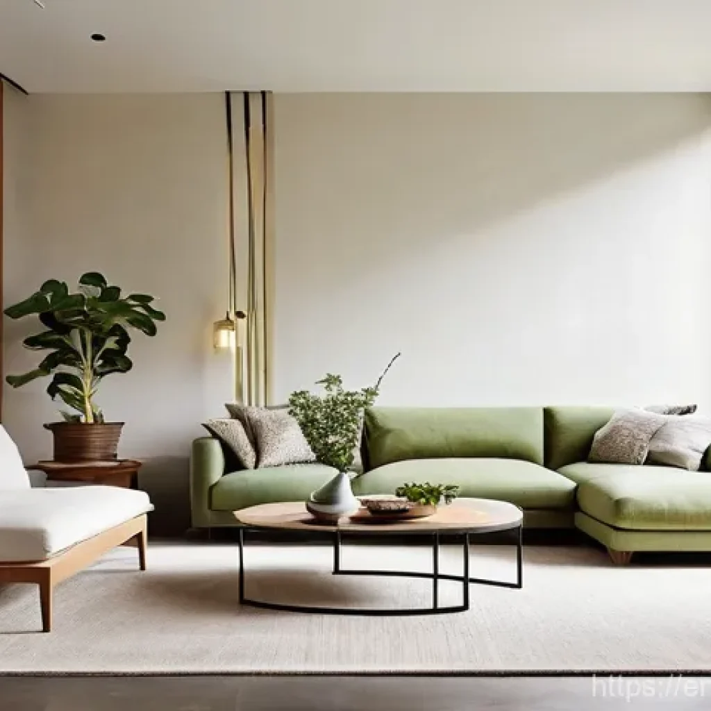 건축가가 추천하는 인테리어 디자인 팁 - **A sun-drenched, biophilic living space.** Envision a spacious living room bathed in abundant natur...