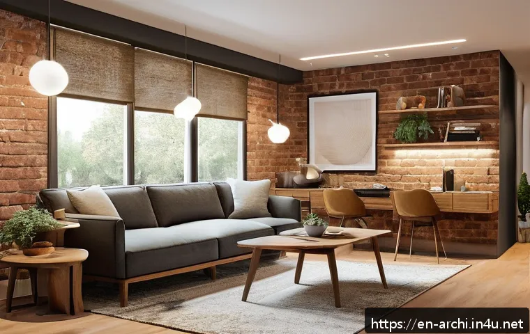 건축 설계와 조명 디자인의 중요성 - A modern open-concept living room showcasing layered lighting techniques: soft warm ambient LED ceil...
