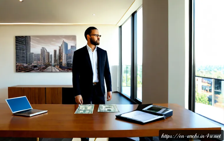 건축가의 연봉 협상 전략 - Photorealistic architectural salary negotiation meeting in a bright contemporary design studio, conf...